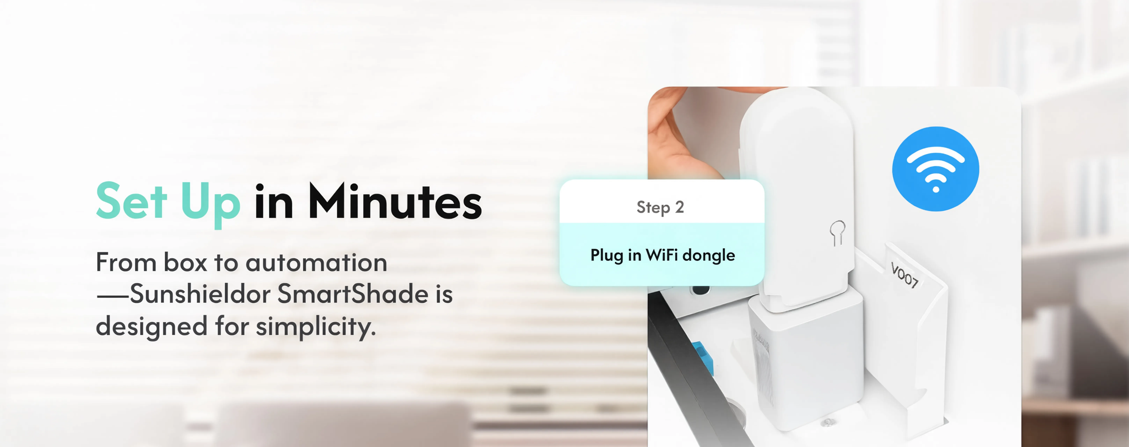 Sunshieldor Smart Shade Driver, WiFi Remote Voice Control for Beaded Roller Blinds, Rechargeable & Schedulable