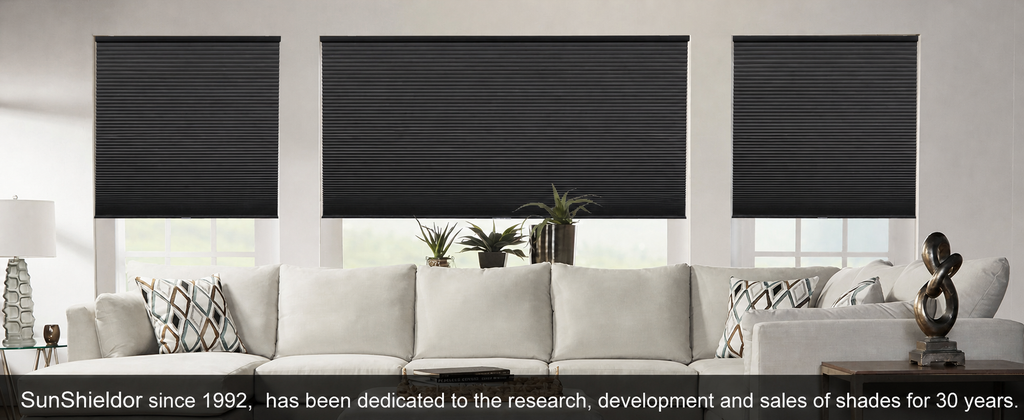 Custom Size SunShieldor Cordless Blackout Cellular Honeycomb Blinds, Room Darkening UV Shades for Home Kitchen Door, Easy to Install